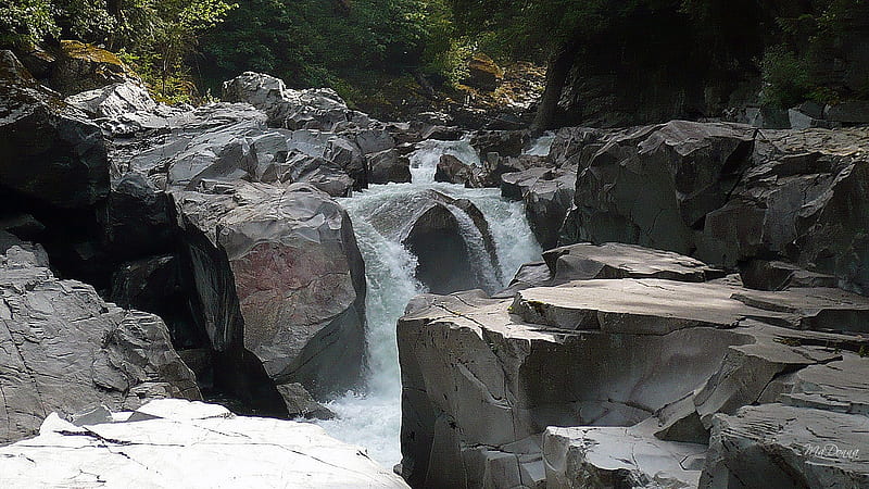 Waterfalls at Granite Falls, rocks, , water, washington, summer, waterfall, falls, HD wallpaper