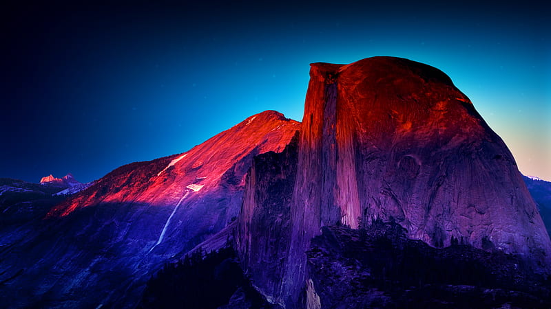 Half dome, Yosemite Valley national park, sunset, nature, HD wallpaper