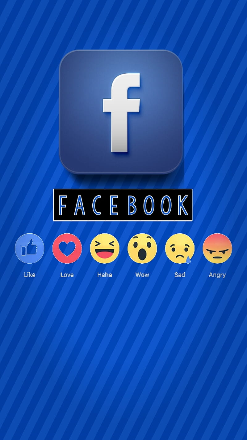 Facebook, angry, black, blue, button, like, logo, reaction, smile, HD phone wallpaper