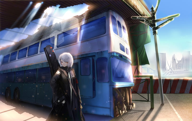 Anime, Original, Bus, HD wallpaper