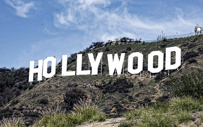 Hollywood Sign, Los Angeles, California, Hollywood, mountain, Los Angeles landmark, HD wallpaper