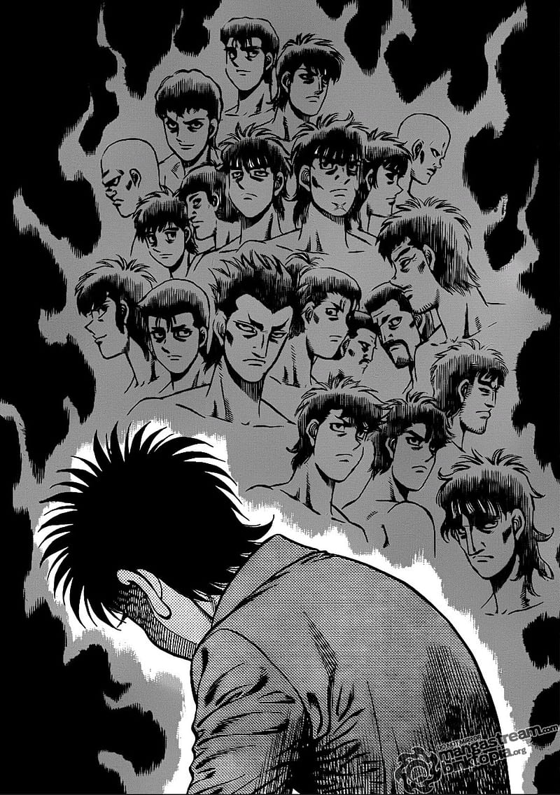 standing, Hajime no Ippo, boxing, manga, legend, simple background, white  background, minimalism, anime boys, cape