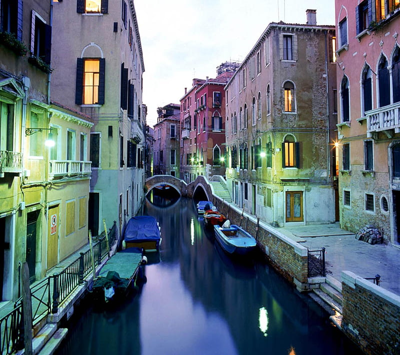 Venice Streets, boats, city, HD wallpaper