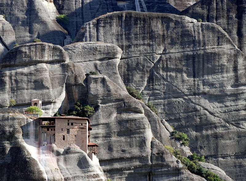 Meteora, mountain, greece, orthodox, monasteries, stone, nature, HD wallpaper