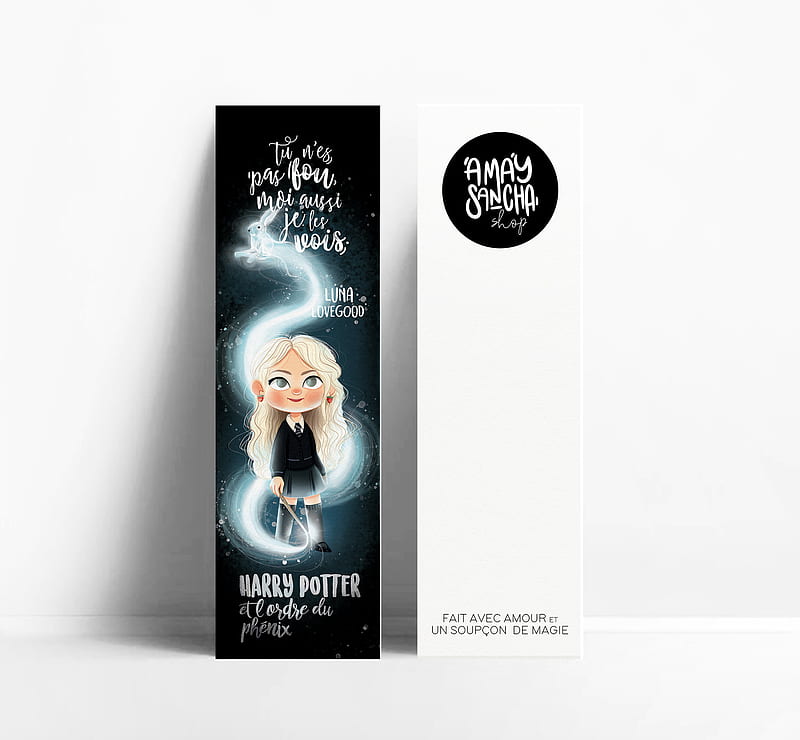 Bookmark of Luna Lovegood and Her Patronus in Black Made in, HD wallpaper