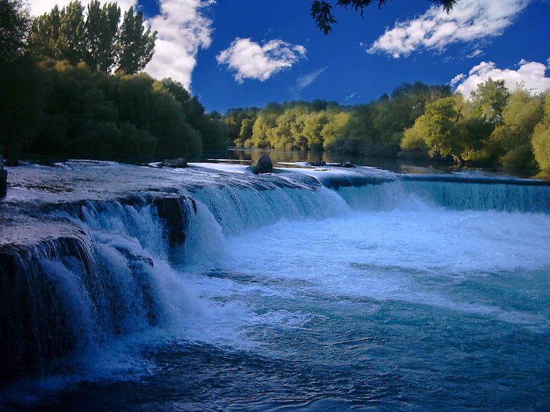 Manavgat Turkey, ocean, clouds, lake, blue, waterfalls, HD wallpaper