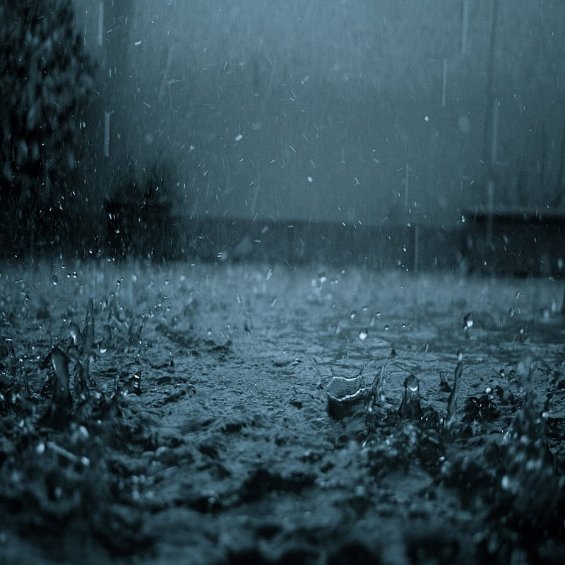 Black DownPour, down pour, night, rain, raining, water, wet, HD phone wallpaper