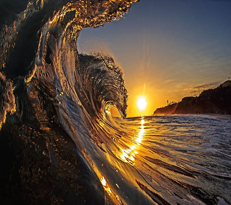 Waves, nice, ocean, sunset, HD wallpaper | Peakpx