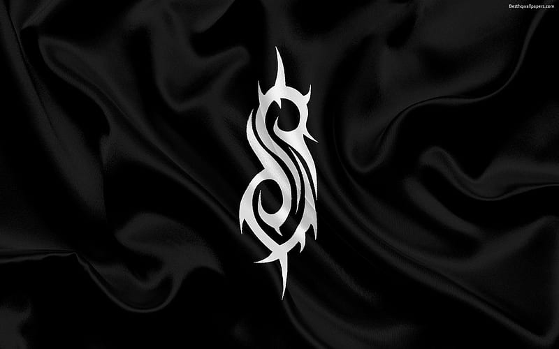 Slipknot, logo, black silk flag, Slipknot emblem, metal, HD wallpaper