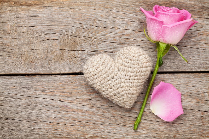 Happy Valentine' s Day!, rose, heart, flower, valentine, pink, wood, card, trandafir, HD wallpaper