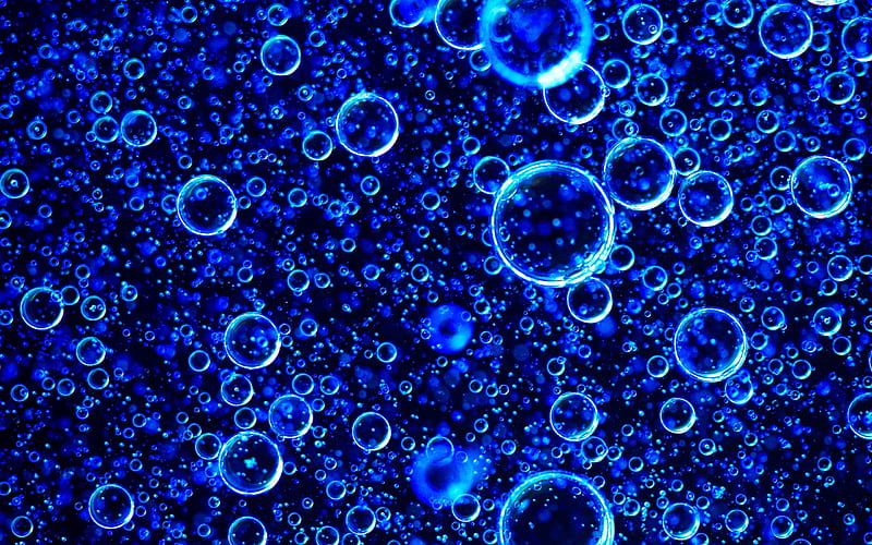 water bubbles texture, macro, underwater, bubbles, water backgrounds, blue water background, water textures, bubbles textures, HD wallpaper
