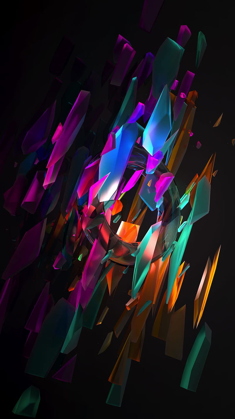 Fractured, 929, abstract, colors, cool, dark, fractil, new, stock, HD phone wallpaper