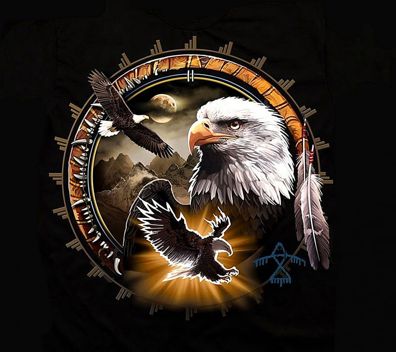 eagle dreamcatcher, art dreamcatcher, eagle, birds native american, theme, HD wallpaper