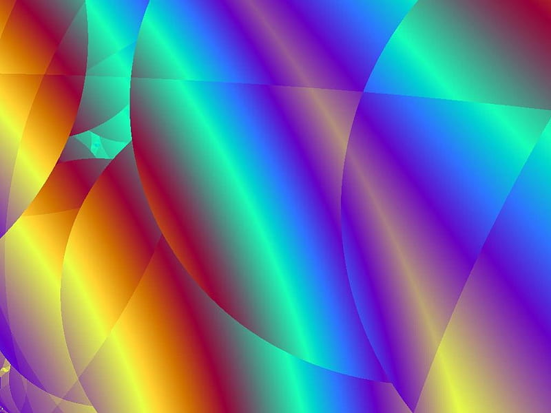 Patchwork Colour, rainbow, abstract, psychadelic, fractal, HD wallpaper