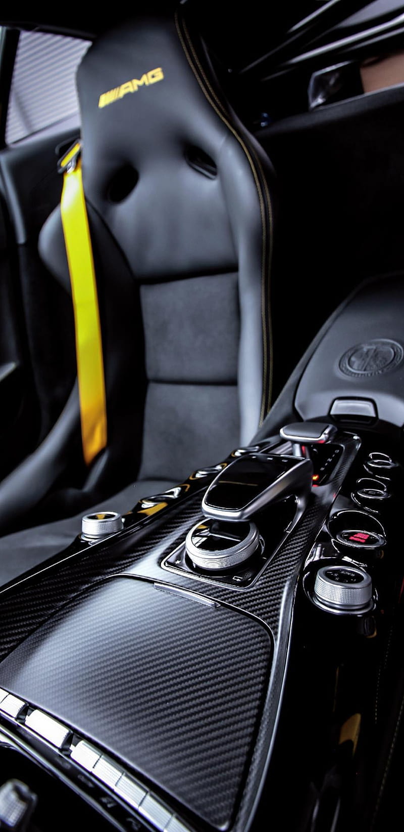 Mercedes Benz, amg, black interior, luxury, HD phone wallpaper