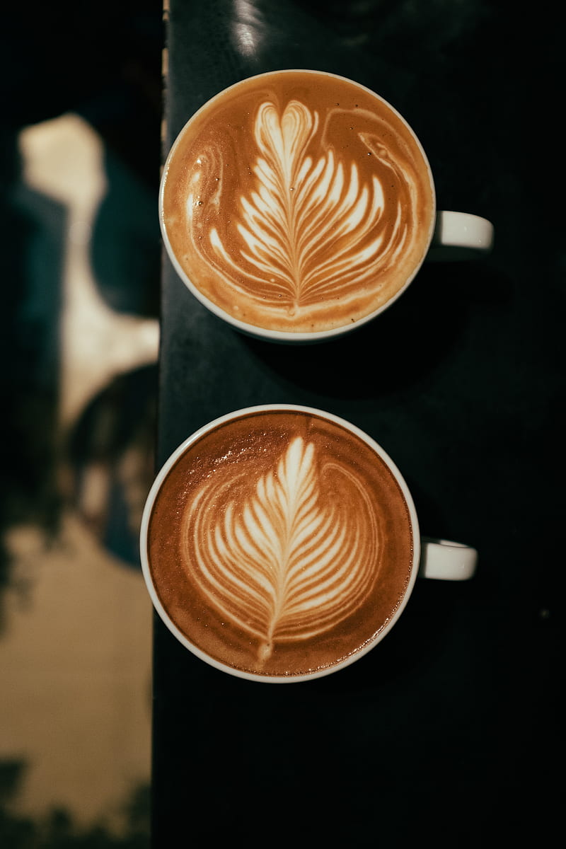 coffee, cups, cappuccino, pattern, HD phone wallpaper