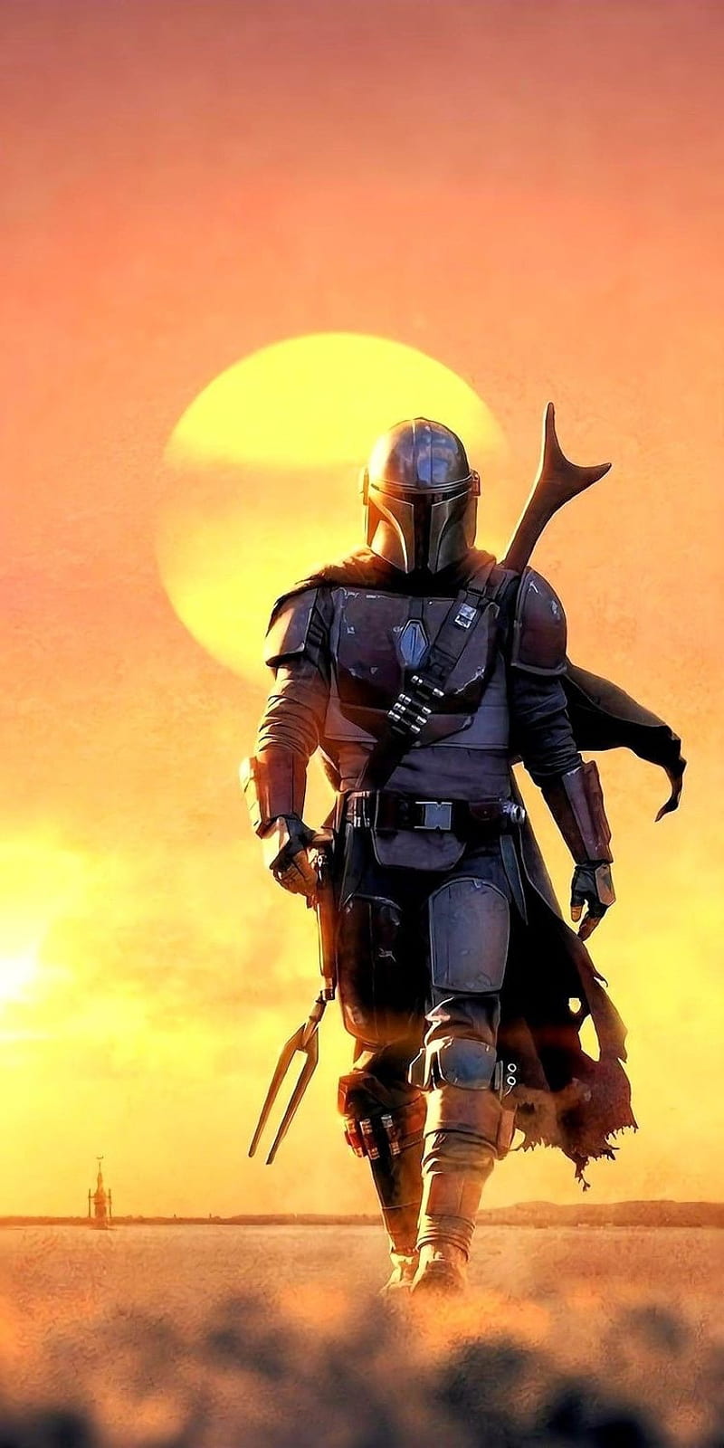 The Mandalorian, art, starwars, HD phone wallpaper