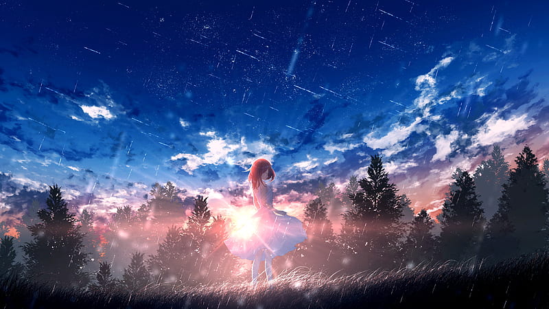 Anime, Girl, Sky, Sunrise, HD wallpaper | Peakpx