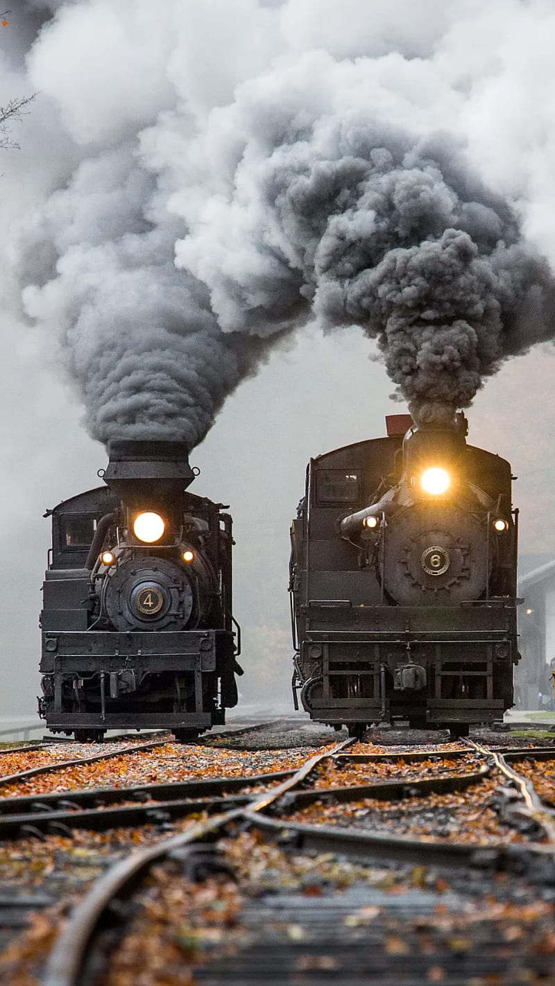 Racing trains, locomotive, smoke, steam, train, trains, HD phone wallpaper