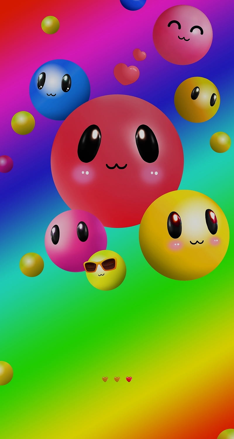 Rainbow Emoji, smiley faces, HD phone wallpaper