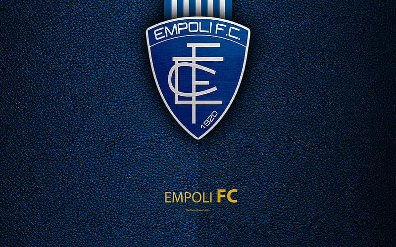 FC Empoli Italian football club, logo, Empoli, Italy, Serie B, blue leather texture, football, Italian Football Championships, HD wallpaper