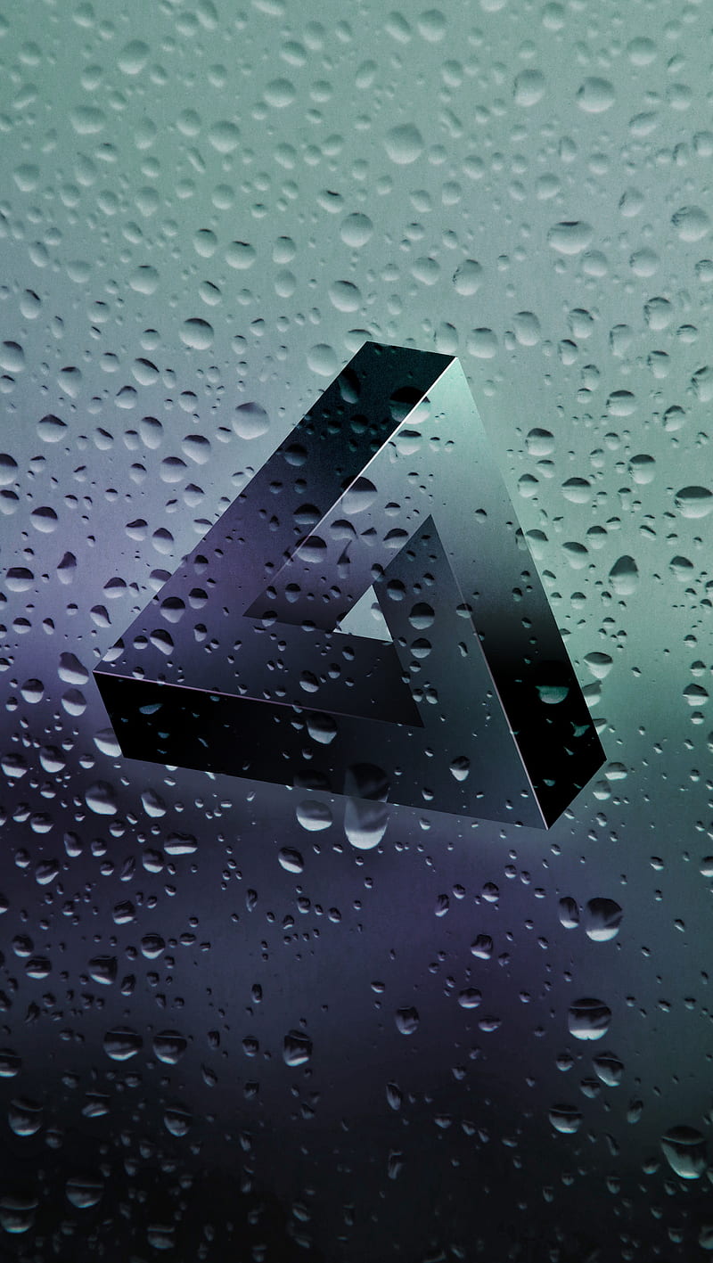 Possibly Impossible, 3d, clean, cool, drops rain, soft, triangle, HD phone wallpaper