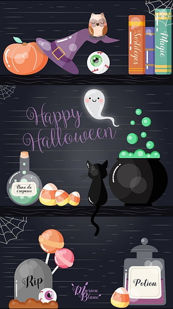Premium Vector  Seamless pattern in kawaii cute cat style for halloween  cartoon animals background vector illustra