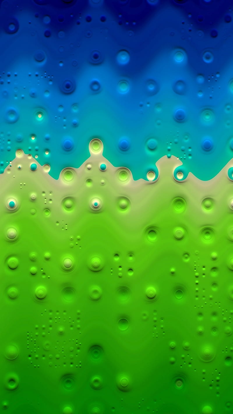 Air bubbles, blue, cool, dark, green, phosphoric, HD phone wallpaper
