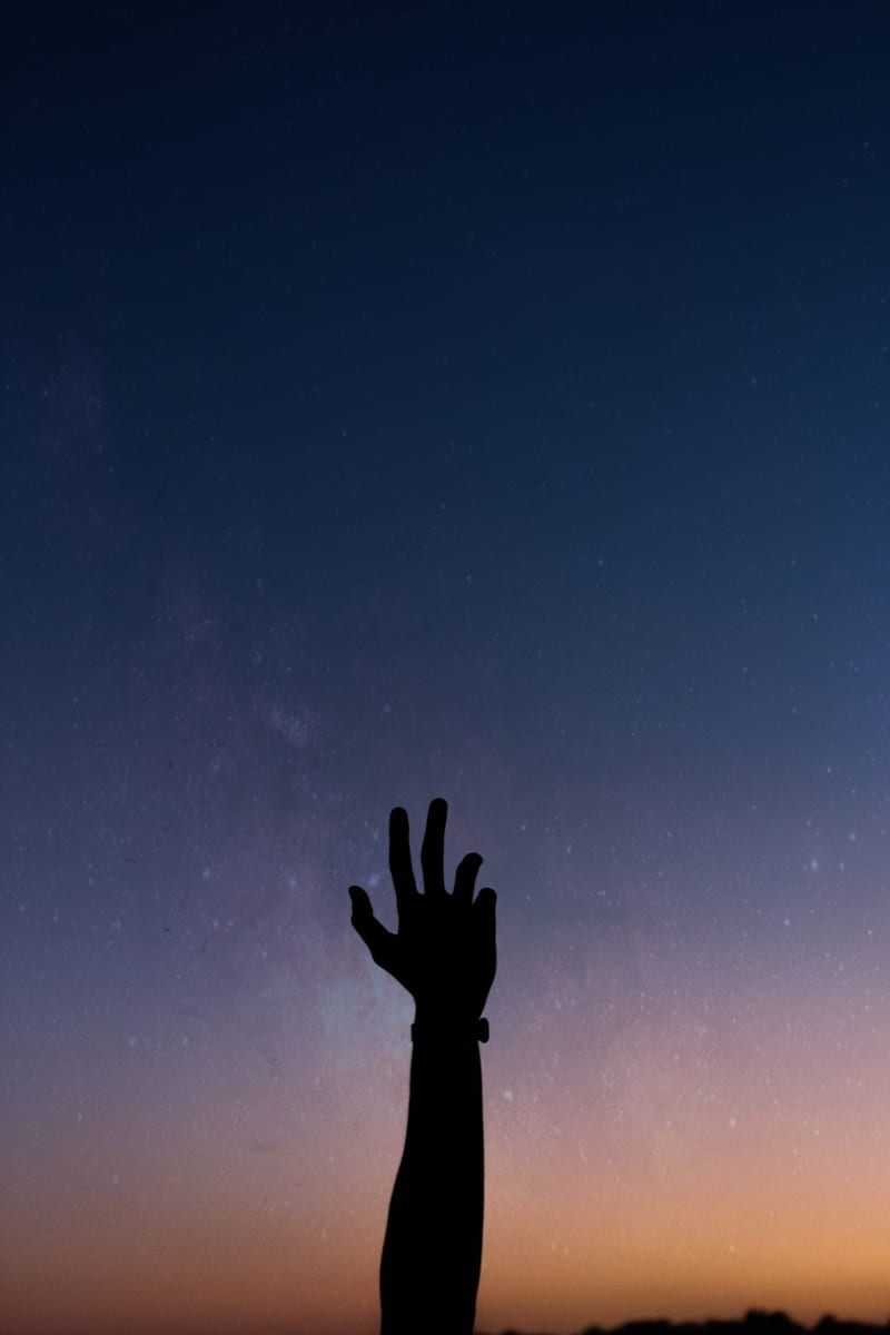 hand, fingers, silhouette, HD phone wallpaper