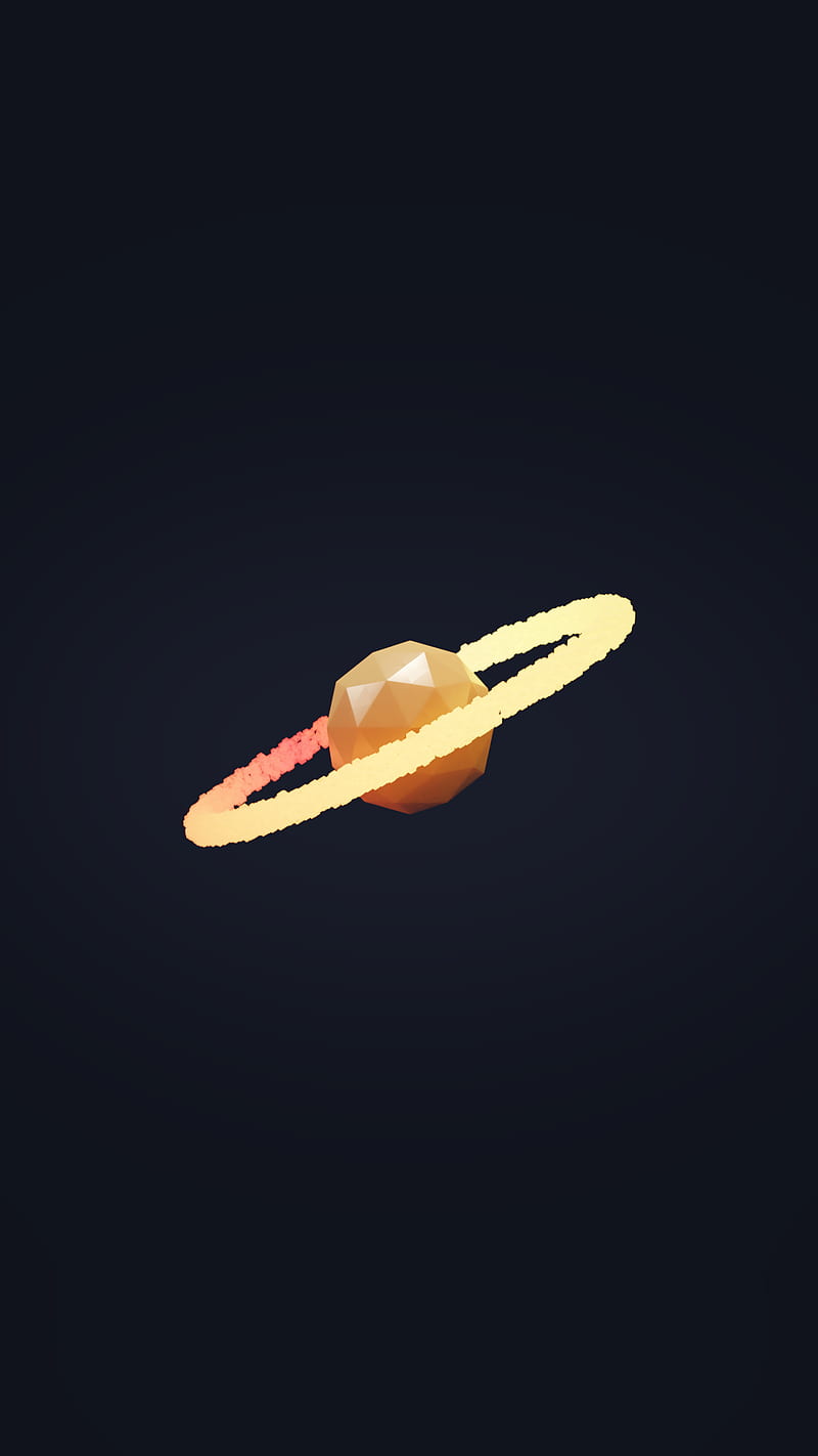 Blender, 3D Abstract, low poly, minimalism, Saturn, HD phone wallpaper