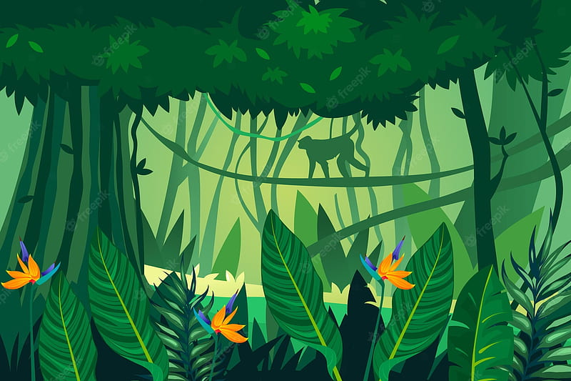 Jungle . Vectors, Stock & PSD, Jungle Illustration, HD wallpaper | Peakpx