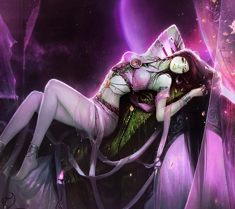 Fantasy Girl, body, night, sensual, woman, HD wallpaper