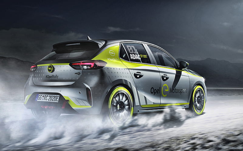 2020, Opel Corsa-e Rally, exterior, rear view, rally electric car