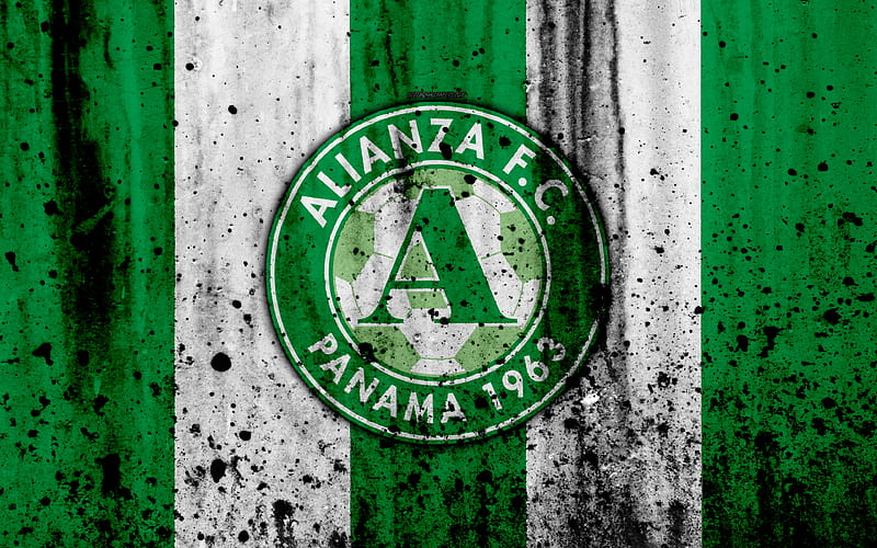 FC Alianza grunge, Liga Panamena, logo, football club, Panama, Alianza, soccer, LPF, stone texture, Alianza FC, HD wallpaper