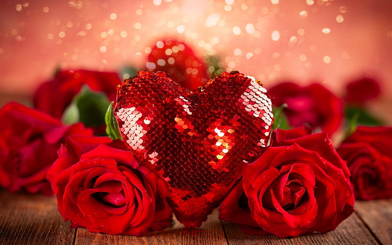 Love Heart Roses Ribbon Hd Wallpaper Peakpx
