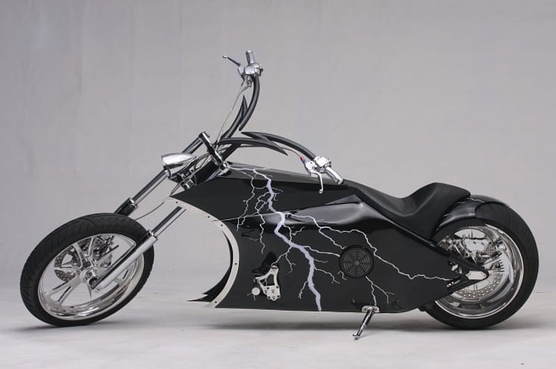 hybrid-chopper, black, bike, hybrid, chopper, HD wallpaper
