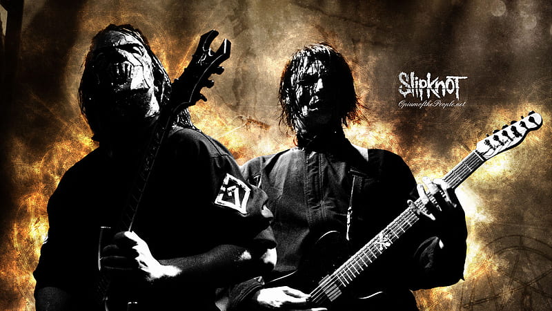 Joey Jordison Mick Thomson With Guitars Slipknot Music, HD wallpaper