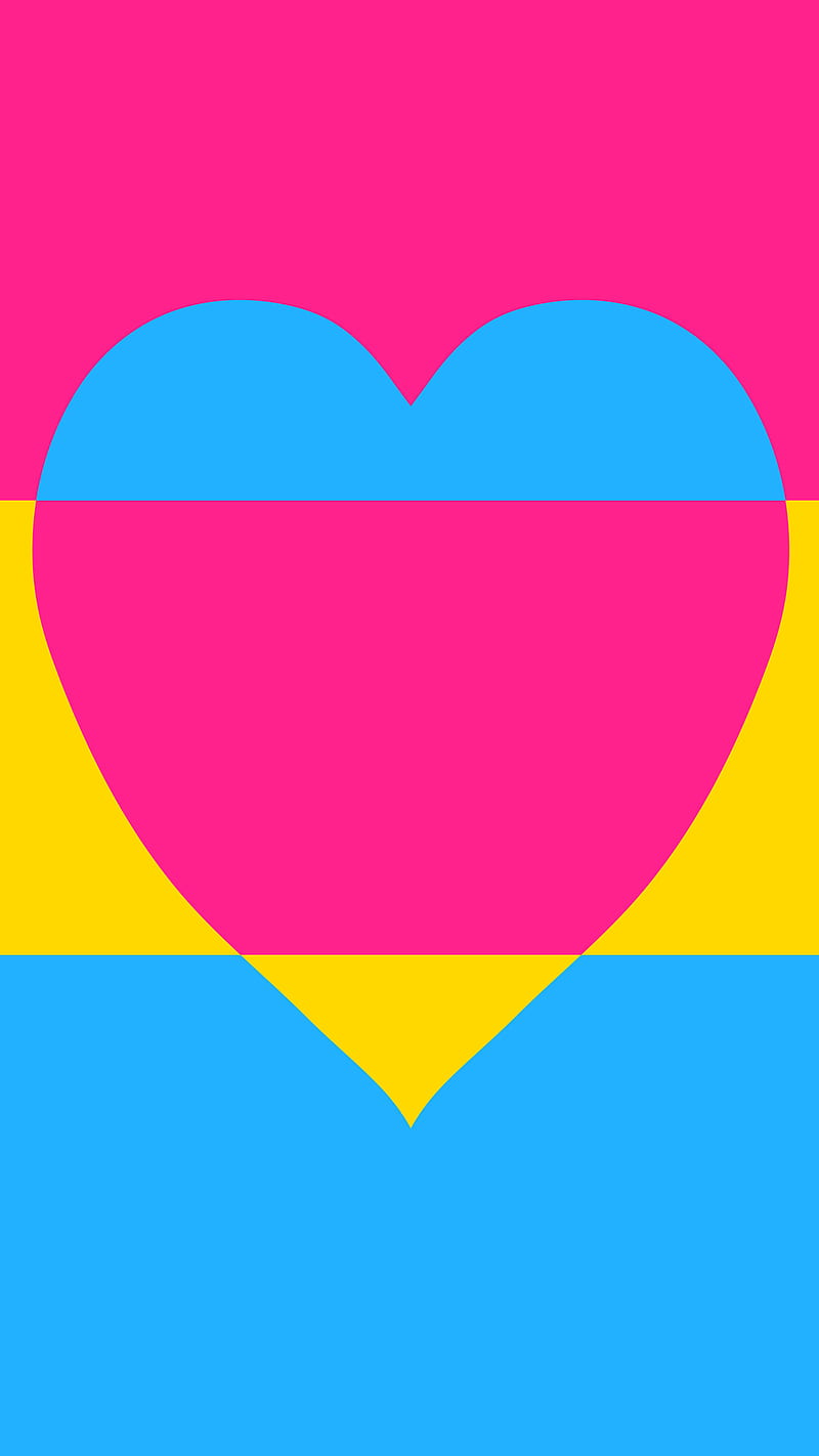 Pansexual Pride Heart, Adoxalinia, June, acceptance, activist, androgynous, blue, community, diversity, flag, gay, genderfluid, girl, lgbt, lgbtq, love, month, omnisexual, pan, parade, pink, power, proud, rainbow, rights, solidarity, strong, teen, together, tolerance, yellow, HD phone wallpaper