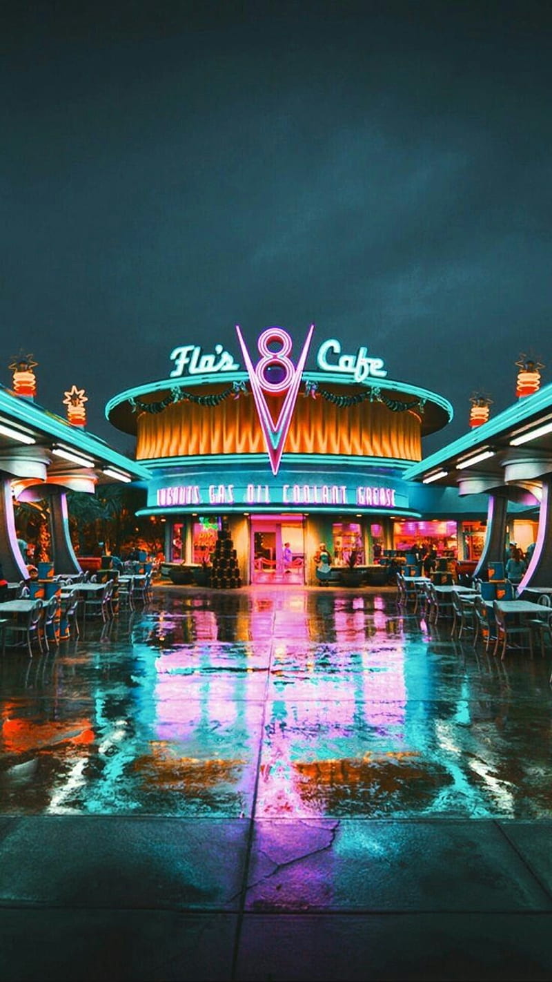 Disney iPhone Wallpaper Flos Cafe from Cars  20 Magical Disney  Wallpapers For Your Phone  POPSUGAR Tech Photo 4
