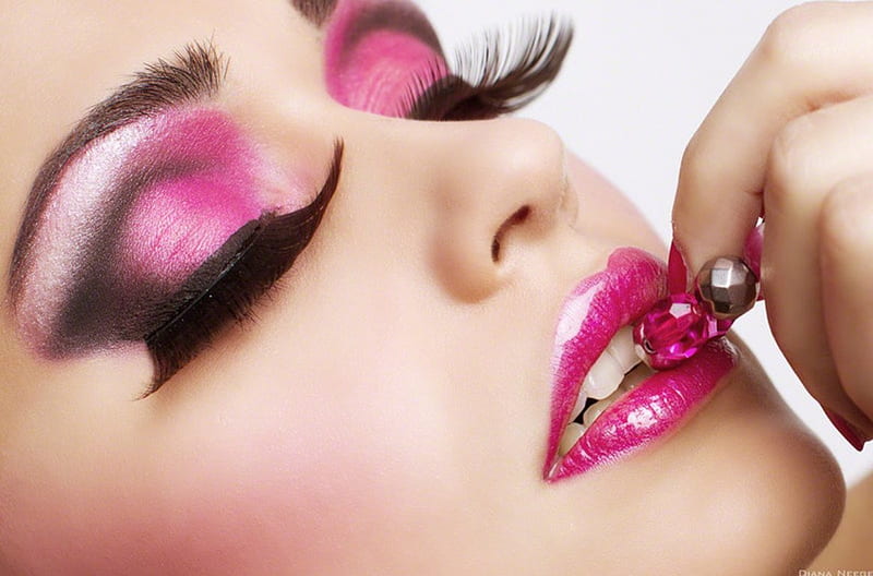 Pink Passion, model, makeup, passion, lady, pink, HD wallpaper