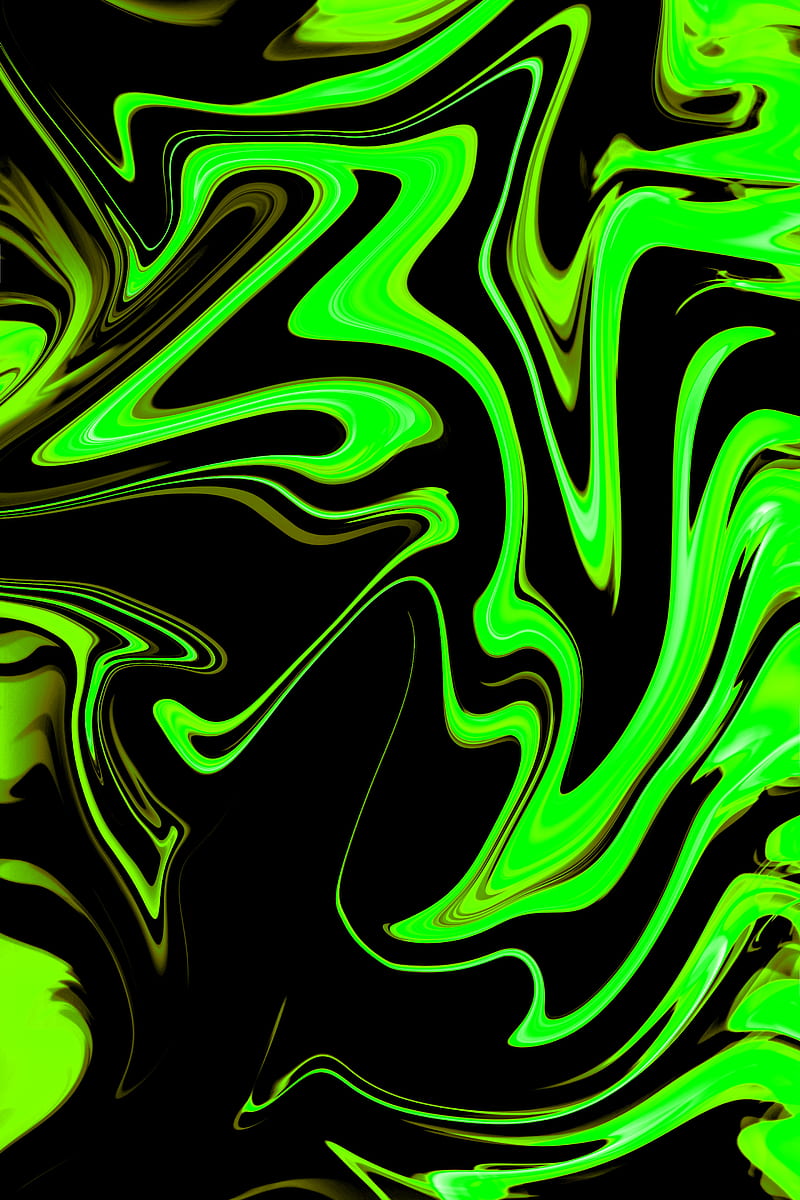 Abstract Green, black, desenho, iphone, liquid, modern, pattern, surreal, HD phone wallpaper