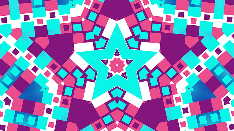 Abstract, Geometry, Colorful, Shapes, Star, Symmetry, HD wallpaper
