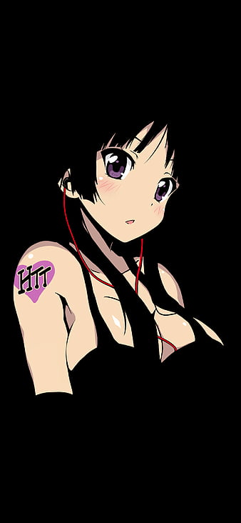 blue eyes, women, face, profile, Karui Ongaku, headphones, anime girls,  anime, blue, 2009 (Year), dark, K-ON!, Akiyama Mio