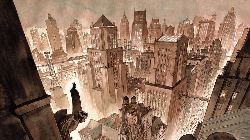 Gotham city color sepia, batman gótico, Fondo de pantalla HD | Peakpx