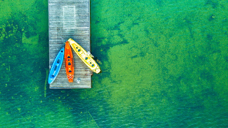 Pier Boats Overhead, boats, nature, overhead, pier, HD wallpaper