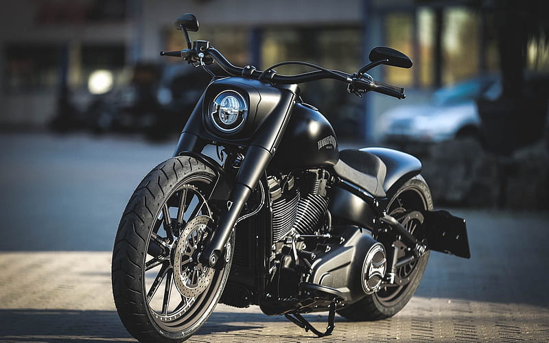 Harley-Davidson, Thunderbike Dark Dude, black matte motorcycle, cool motorcycles, tuning, Customized Harley-Davidson, HD wallpaper