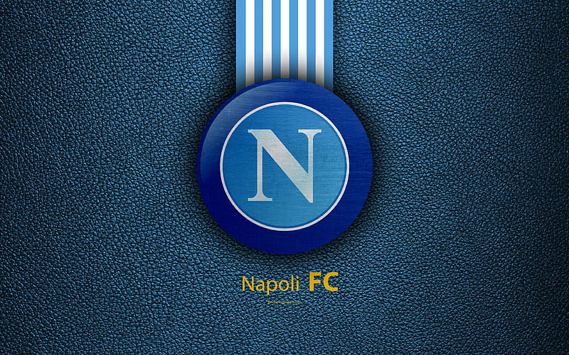 Napoli FC Italian football club, Serie A, emblem, logo, leather texture, Naples, Italy, Italian Football Championships, SSC Napoli, HD wallpaper