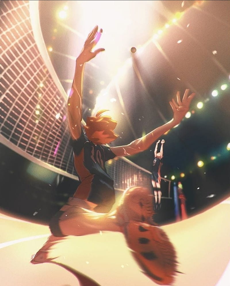 Haikyuu, hinata, jump, shoyo, spike, volleyball, HD phone