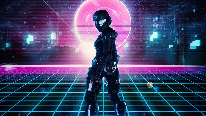 robot, armor, sci-fi, cyberpunk, HD wallpaper