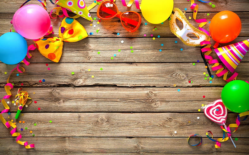 Happy Birtay, holiday accessories, bows, colorful inflatable balls, Birtay, HD wallpaper